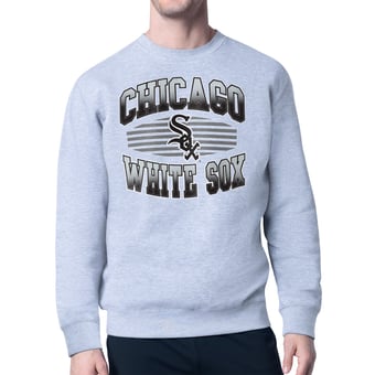 Men's Starter Heather Gray Chicago White Sox Team Grit Graphic Fleece Pullover Sweatshirt