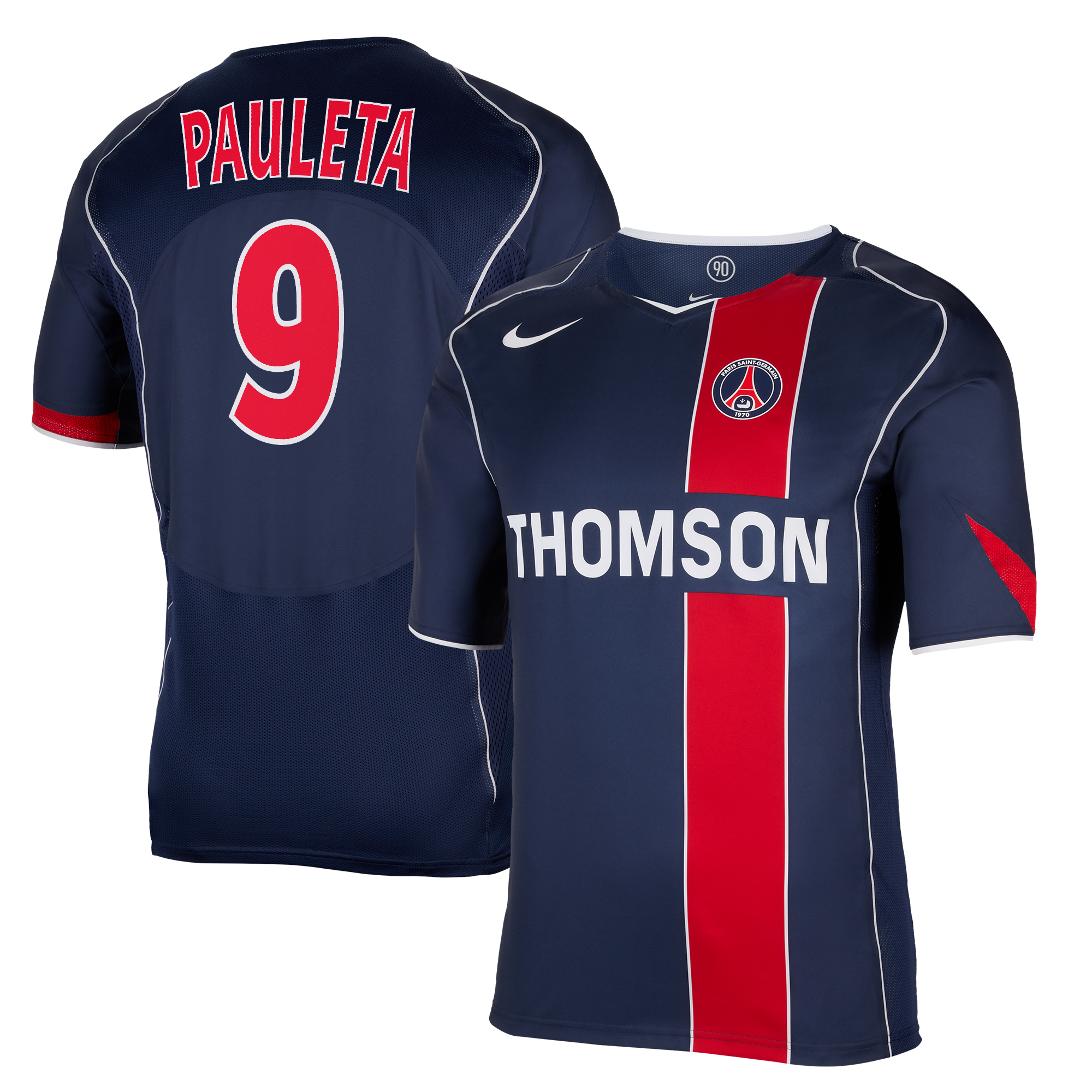 Maillot PSG Nike 2004/05 Total 90 Reissue - Bleu avec flocage Pauleta 9