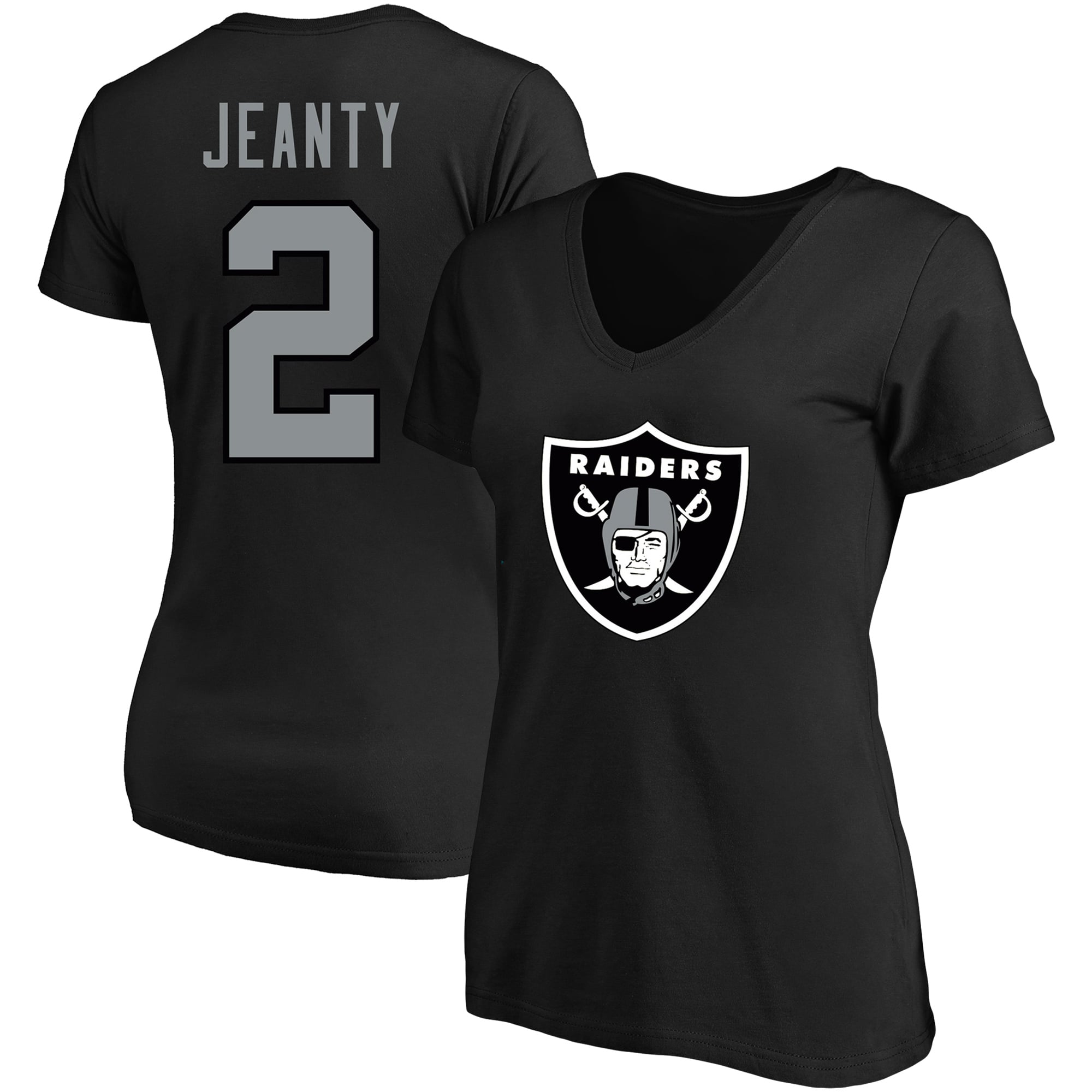 Women’s Fanatics Ashton Jeanty Black Las Vegas Raiders Plus Size Name & Number V-Neck T-Shirt Women’s Fanatics Ashton Jeanty Black Las Vegas Raiders Plus Size Name & Number V-Neck T-Shirt