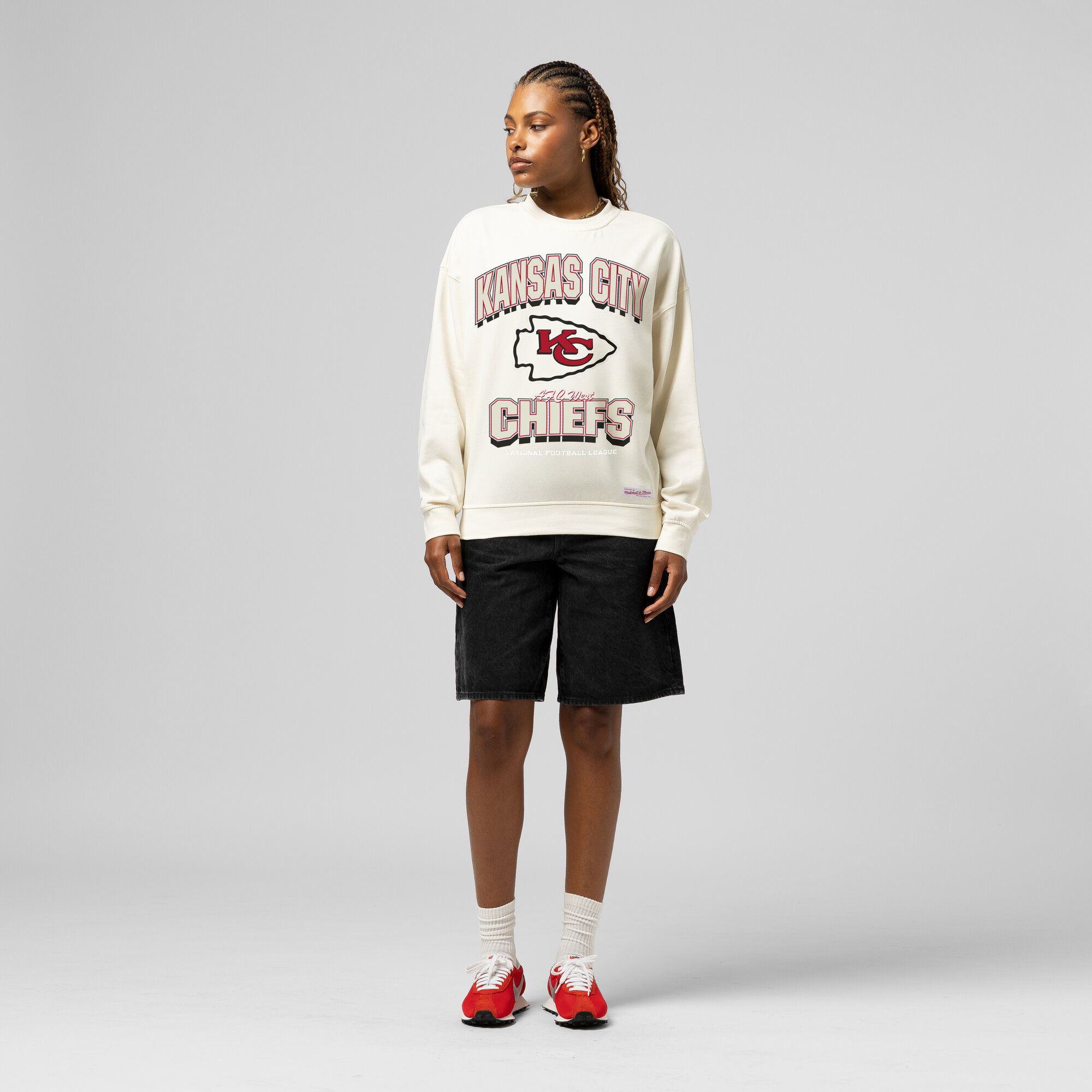 Women’s Mitchell & Ness Cream Kansas City Chiefs Tonal Arch Sweatshirt Women’s Mitchell & Ness Cream Kansas City Chiefs Tonal Arch Sweatshirt