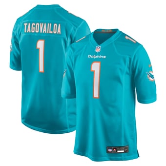 Miami Dolphins Nike Game Home Jersey - Aqua - Tua Tagovailoa - Mens