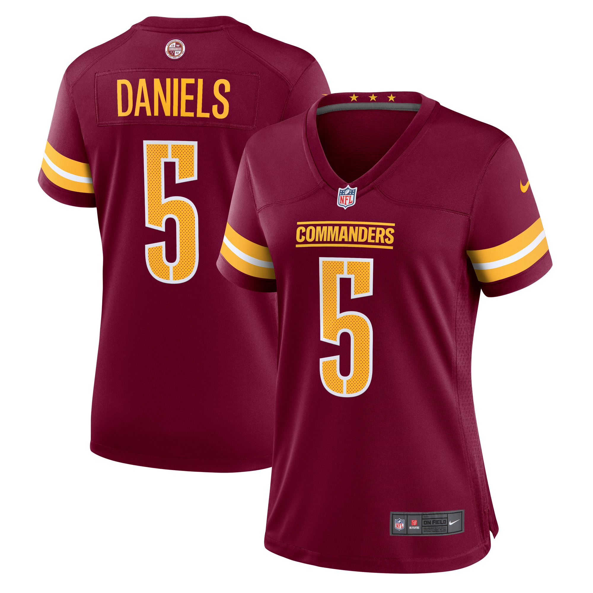 Camiseta Nike de local de los Washington Commanders - Daniels - Mujer