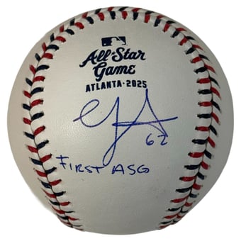 "Jonathan Aranda Tampa Bay Rays Autographed 2025 All-Star Game Logo Baseball with ""First ASG"" Inscription"