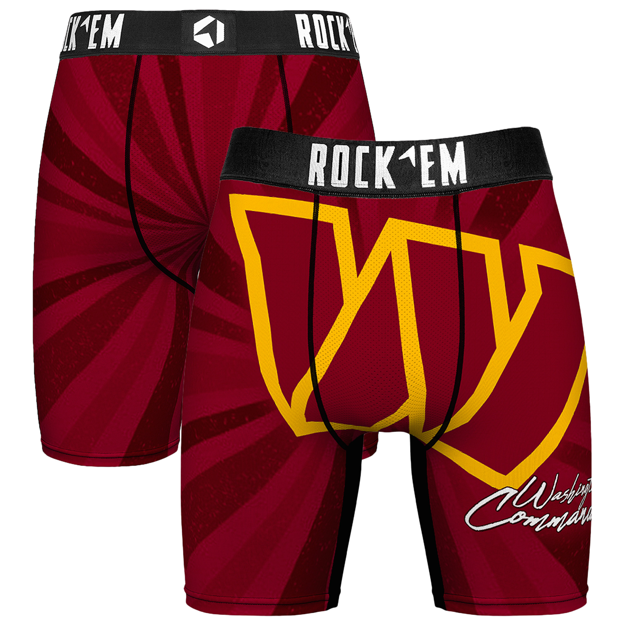 Men's Rock Em Maroon Washington Commanders Throwback Swirl Boxer Briefs