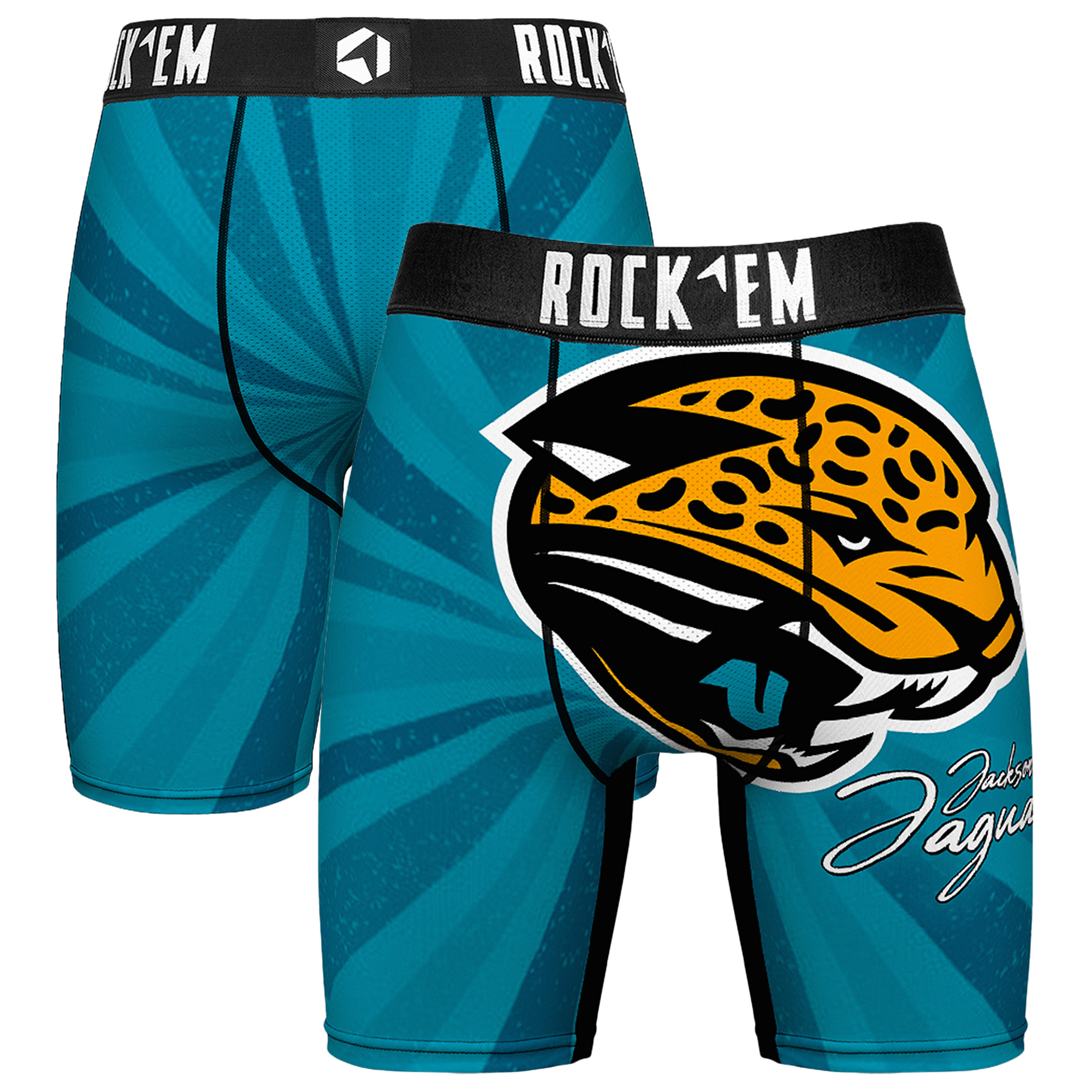 Men's Rock Em Aqua Jacksonville Jaguars Throwback Swirl Boxer Briefs