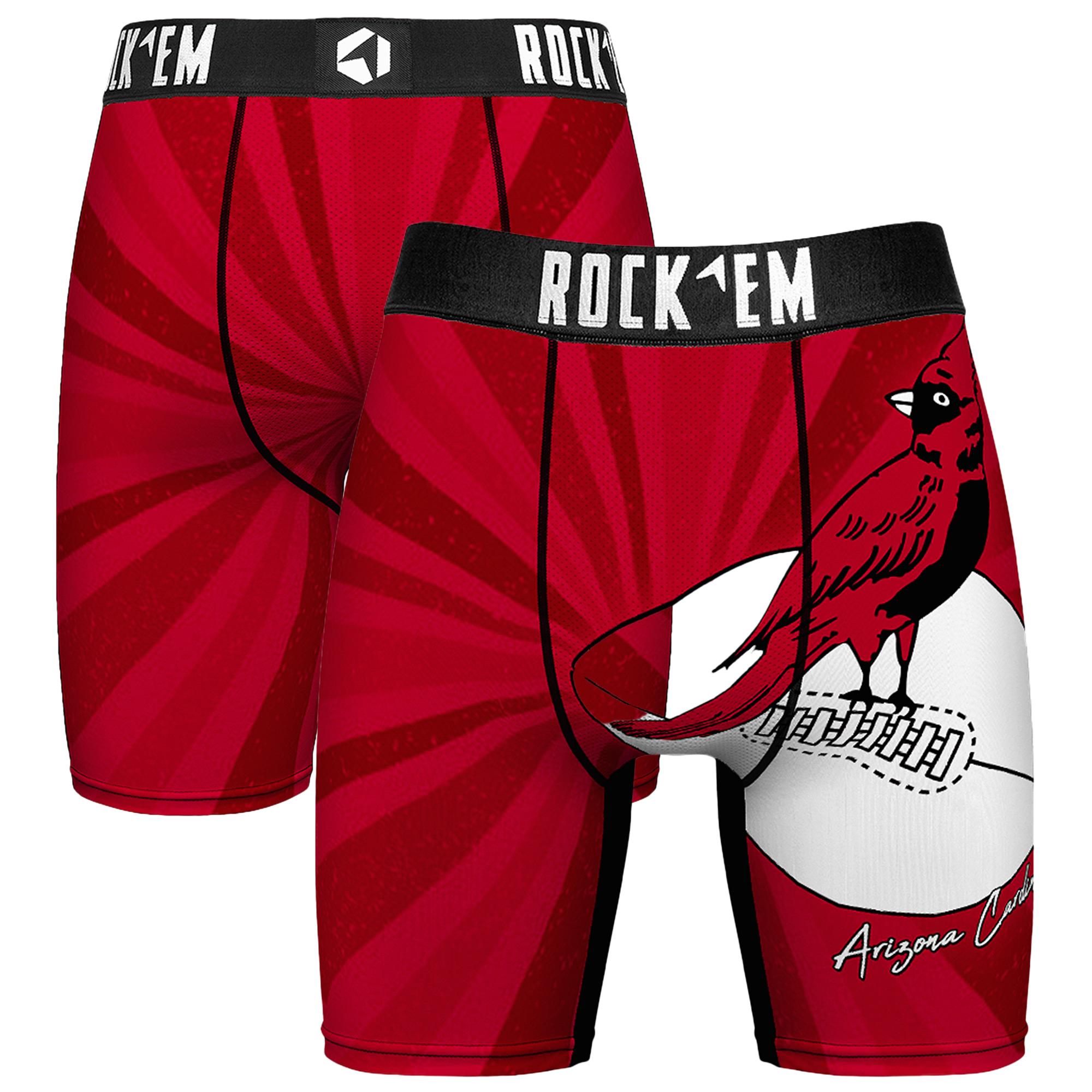 Men's Rock Em Red Arizona Cardinals Throwback Swirl Boxer Briefs