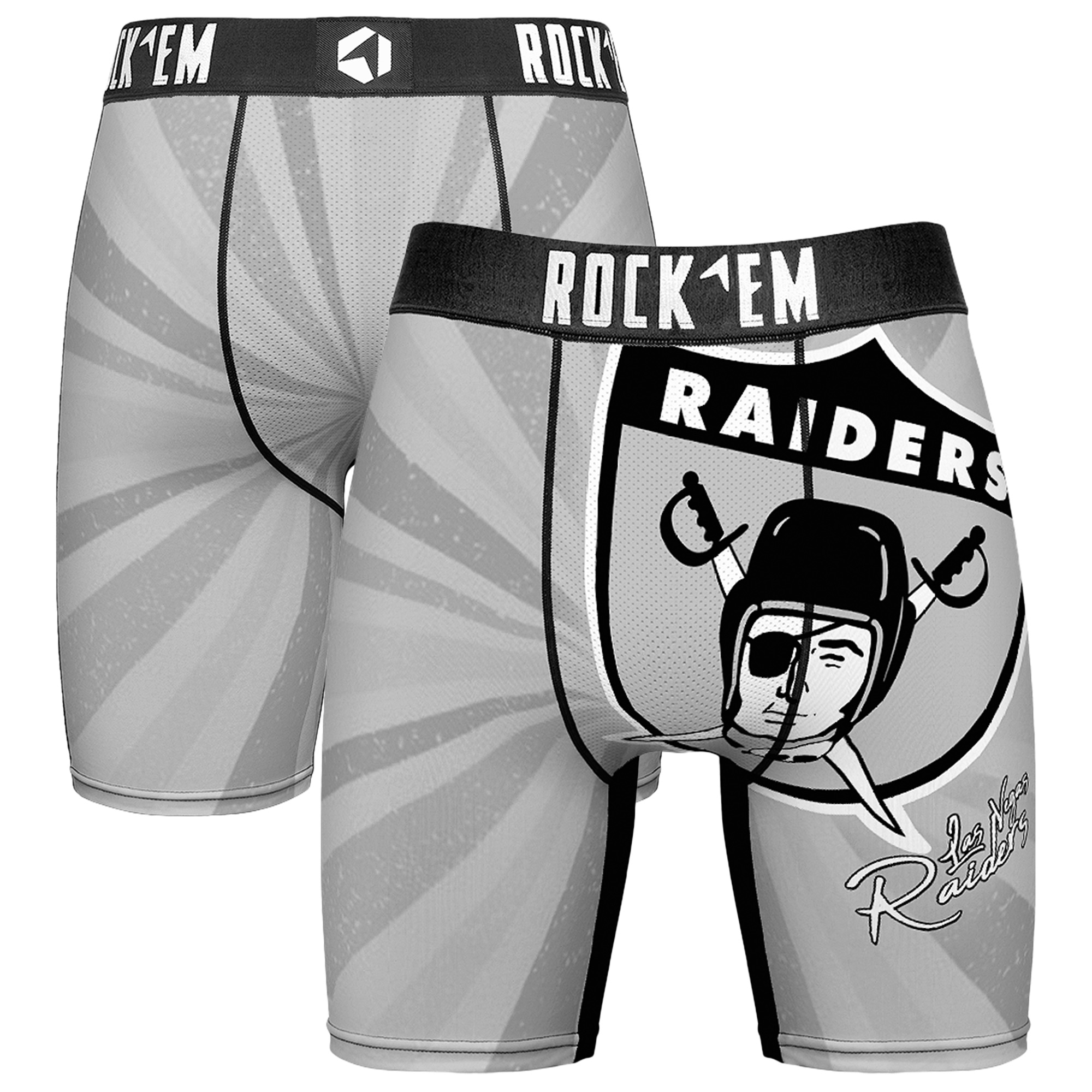 Men's Rock Em  Black Las Vegas Raiders Throwback Swirl Boxer Briefs