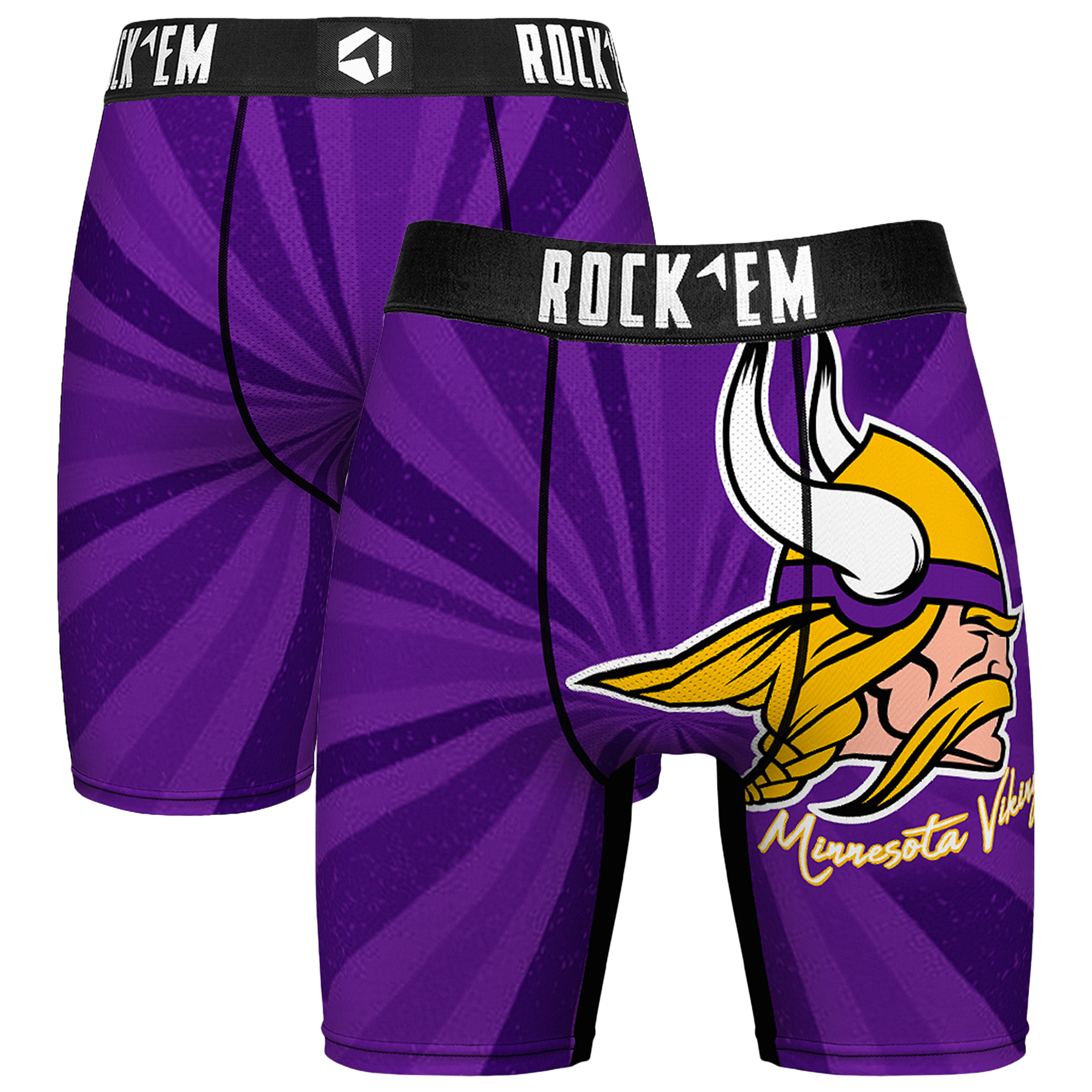Men's Rock Em Purple Minnesota Vikings Throwback Swirl Boxer Briefs