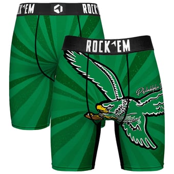 Men's Rock Em  Green Philadelphia Eagles Throwback Swirl Boxer Briefs