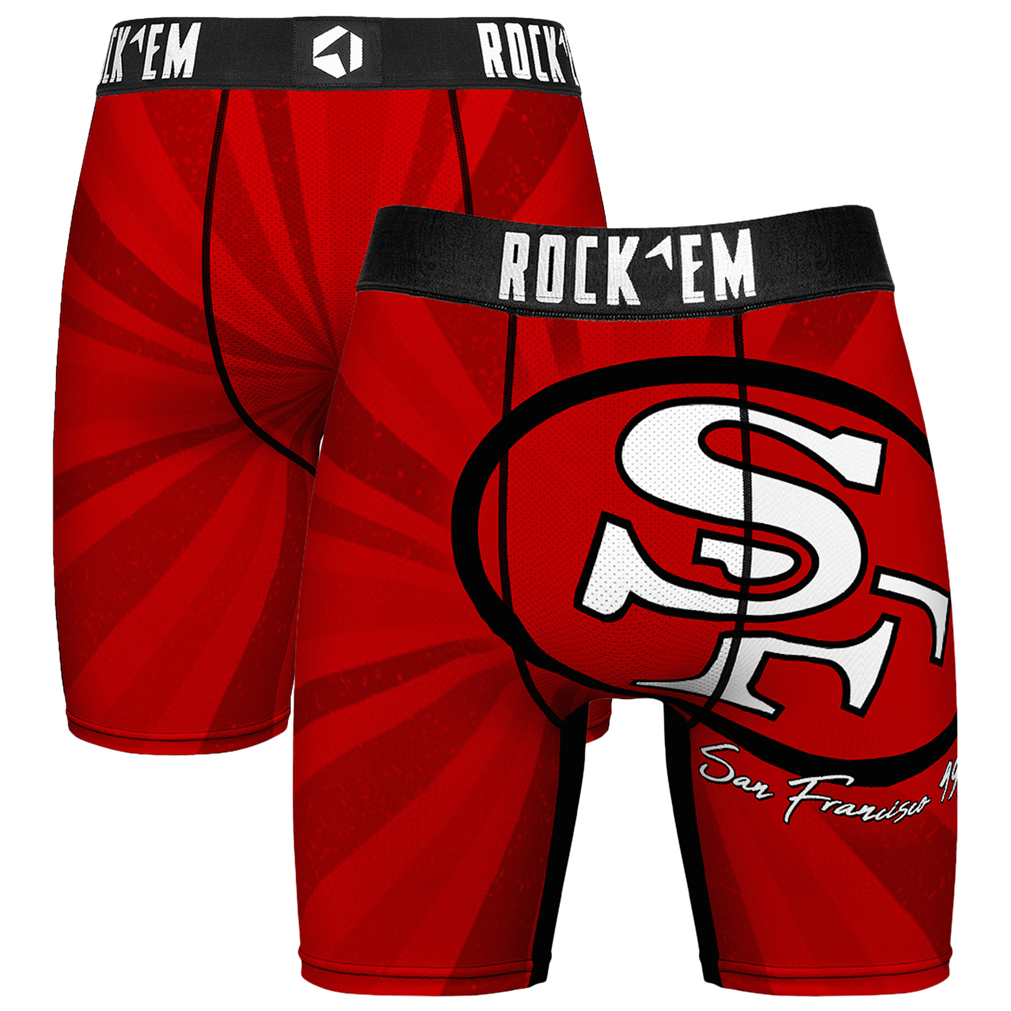 Men's Rock Em Maroon San Francisco 49ers Throwback Swirl Boxer Briefs