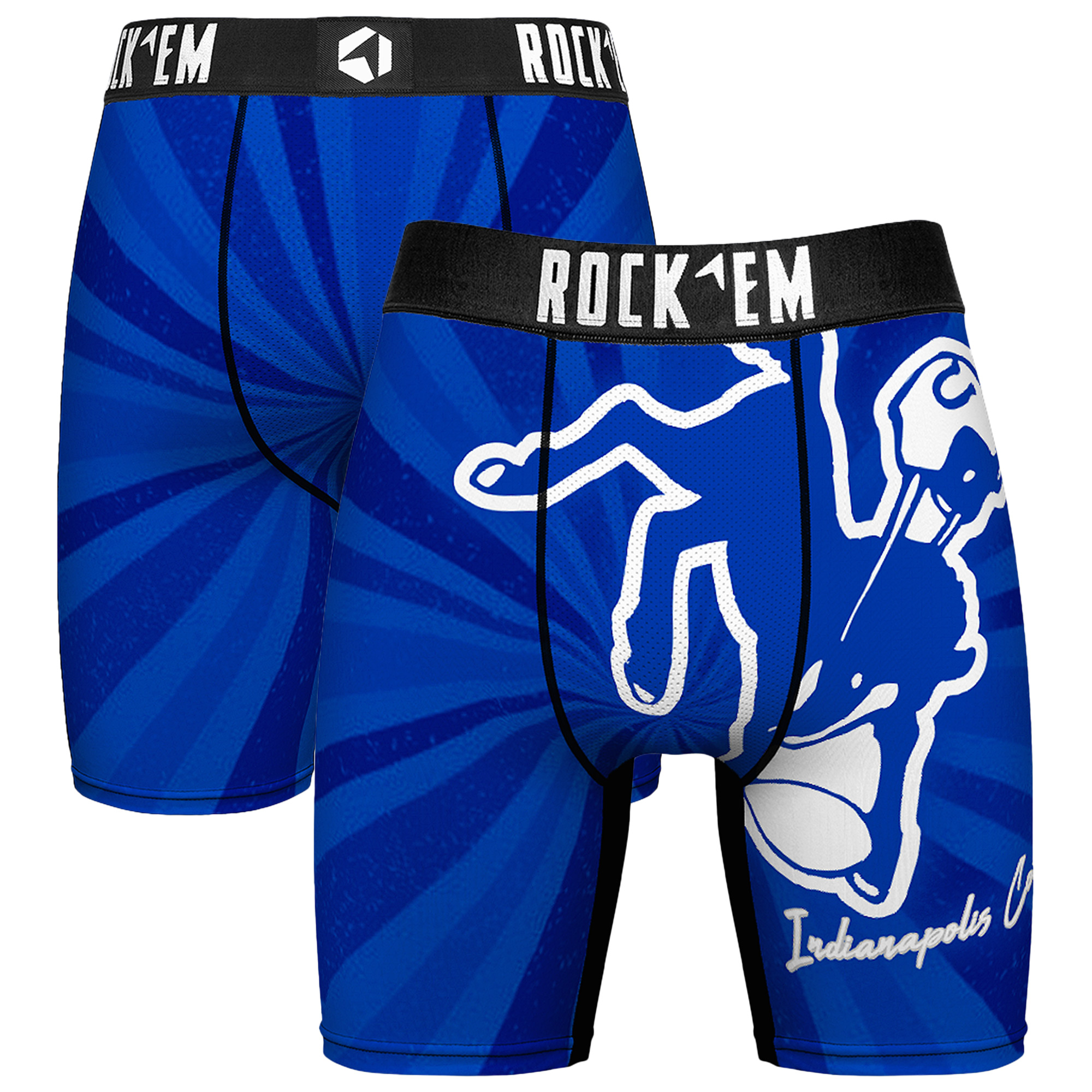Men's Rock Em Blue Indianapolis Colts Throwback Swirl Boxer Briefs