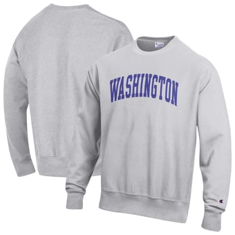 Men's Champion Gray Washington Huskies Reverse Weave Fleece Sweatshirt