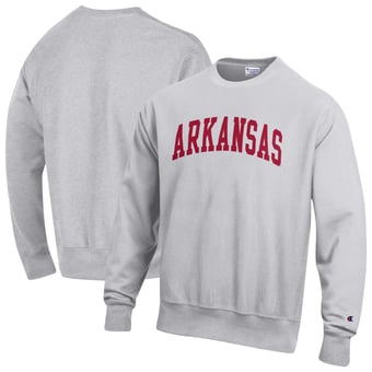 Men's Champion Gray Arkansas Razorbacks Reverse Weave Fleece Sweatshirt