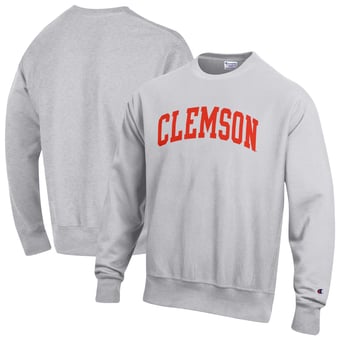 Men's Champion Gray Clemson Tigers Reverse Weave Fleece Sweatshirt