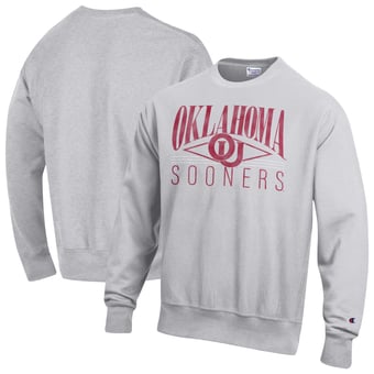 Men's Champion Gray Oklahoma Sooners Reverse Weave Fleece Sweatshirt