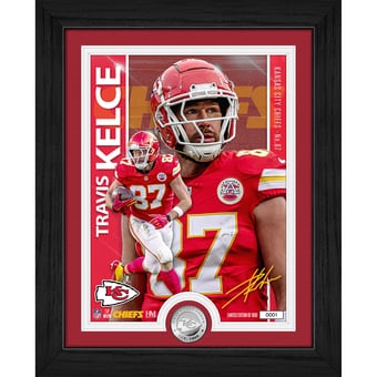 "Highland Mint Travis Kelce Kansas City Chiefs 13"" x 16"" Silver Coin Photo Mint"