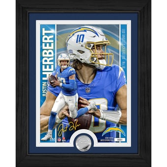 Highland Mint Justin Herbert Los Angeles Chargers 13" x 16" Silver Coin Photo Mint