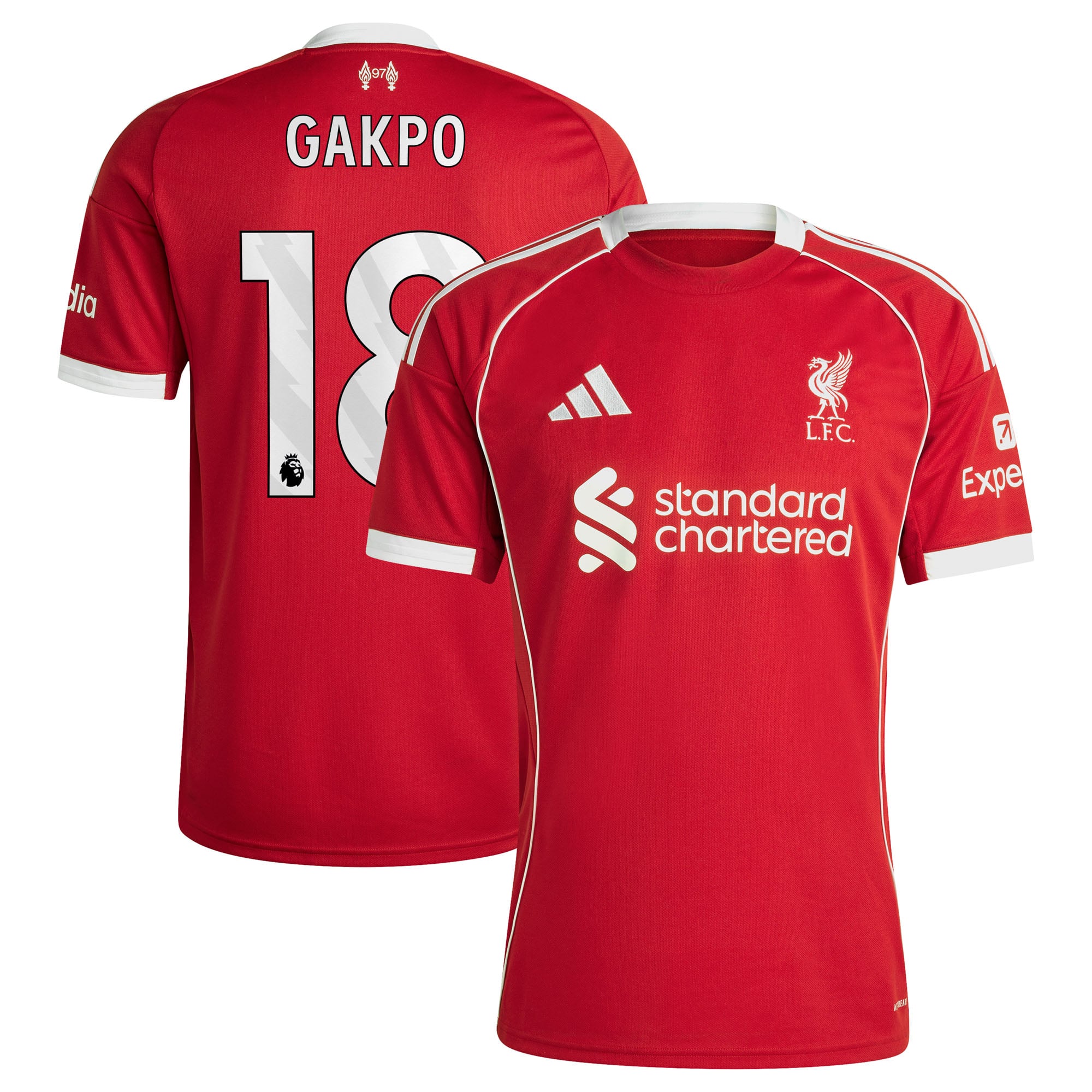 Maillot Liverpool adidas Domicile 25/26 avec flocage Gakpo 18