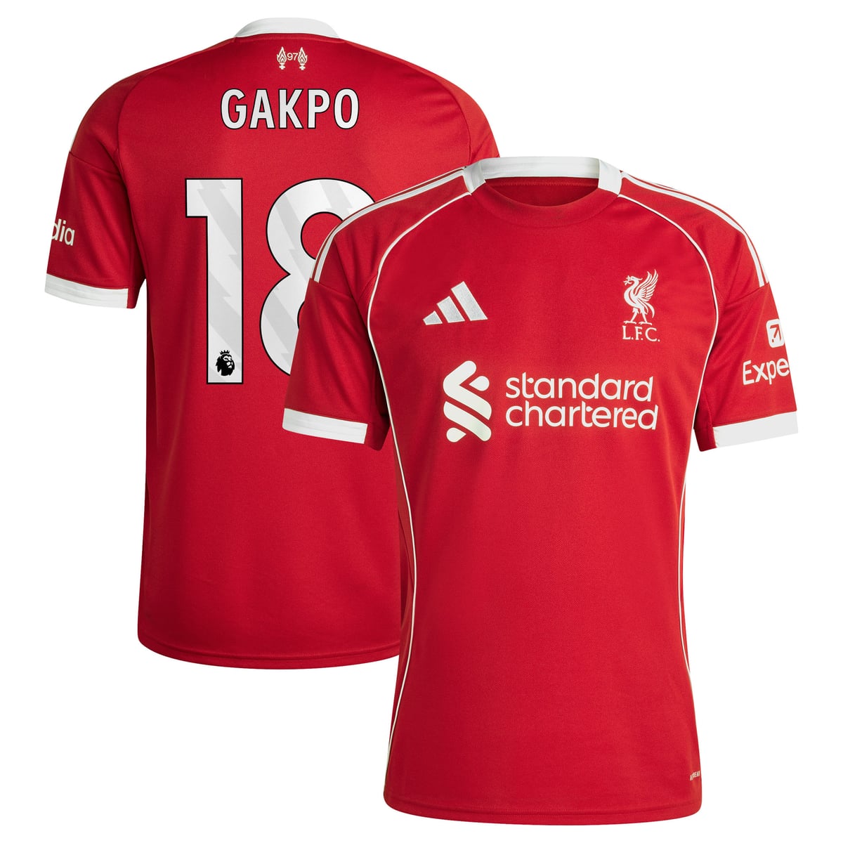 Maillot Liverpool adidas Domicile 25/26 avec flocage Gakpo 18