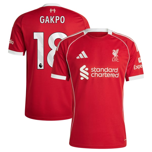 Maillot Liverpool adidas Domicile 25/26 avec flocage Gakpo 18