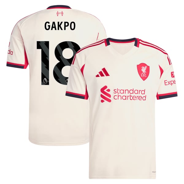 Maillot adidas Liverpool Extérieur 25/26 avec flocage Gakpo 18