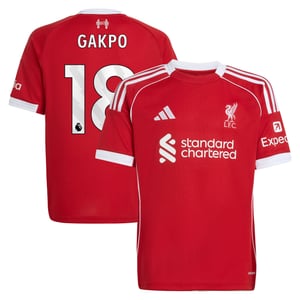 Maillot Liverpool adidas Domicile 25/26 - Enfant avec flocage Gakpo 18, vue 1