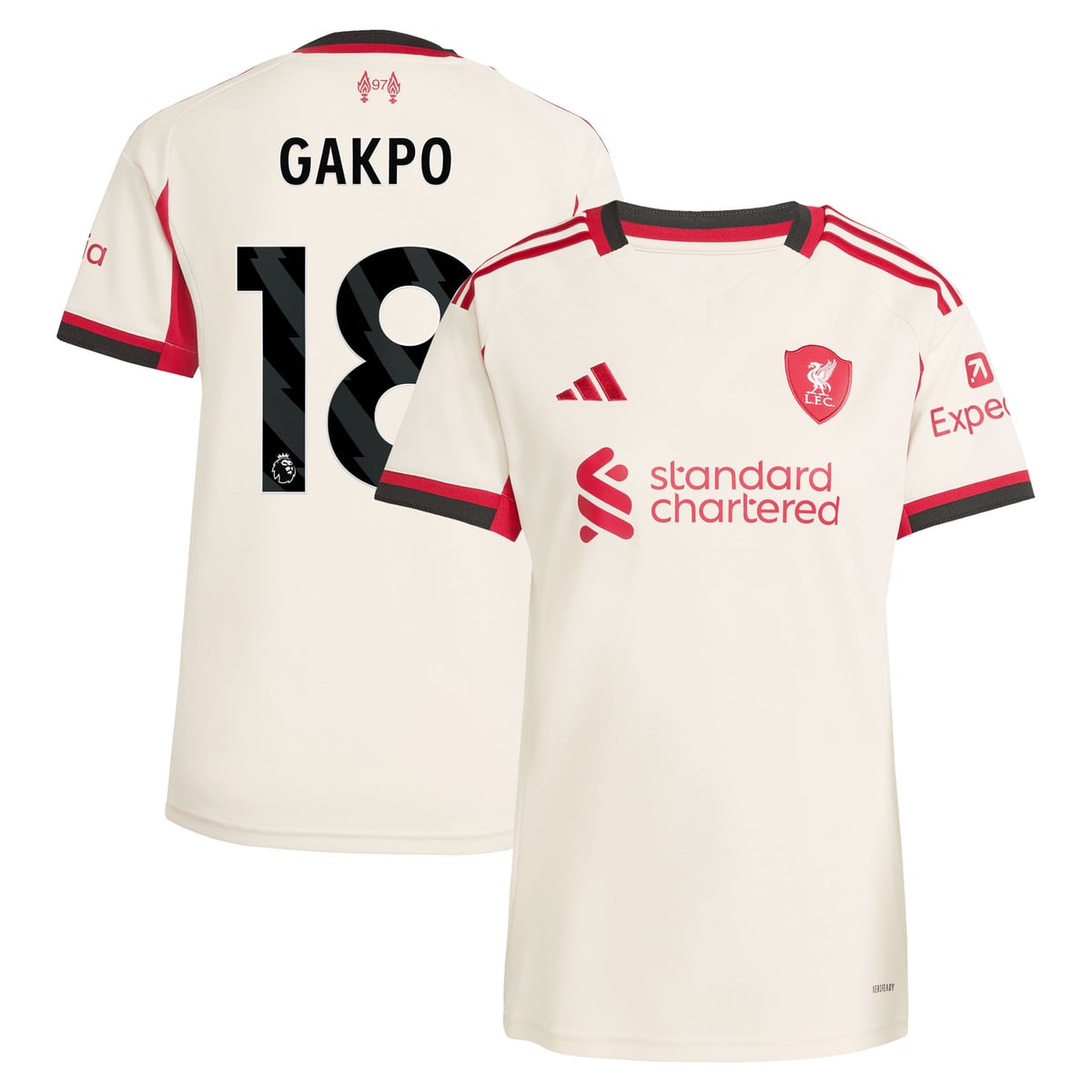Maillot adidas Liverpool Extérieur 25/26 - Femmes avec flocage Gakpo 18