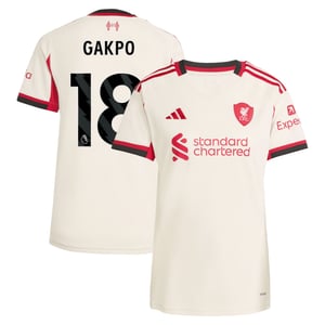 Maillot adidas Liverpool Extérieur 25/26 - Femmes avec flocage Gakpo 18, vue 1