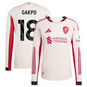 Maillot Authentique adidas Liverpool Extérieur 25/26 - Manches Longues avec flocage Gakpo 18, vue 1