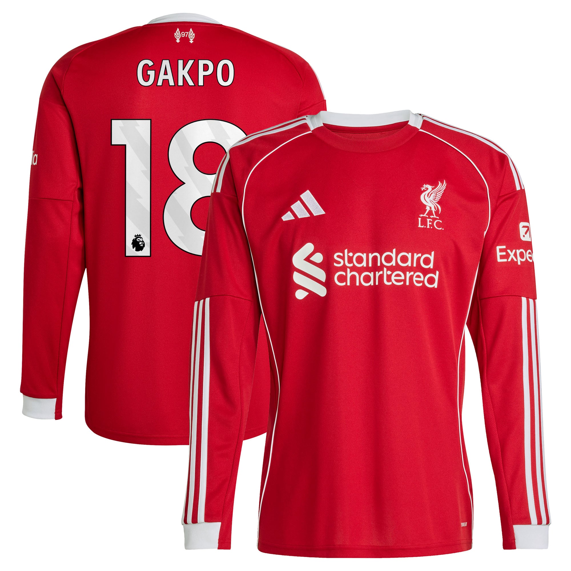 Maillot Liverpool adidas Domicile 25/26 - Manches longues avec flocage Gakpo 18