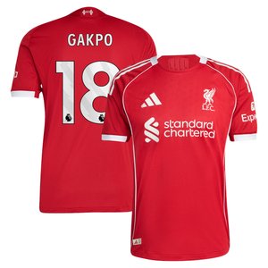 Maillot Authentique Liverpool adidas Domicile 25/26 avec flocage Gakpo 18, vue 1