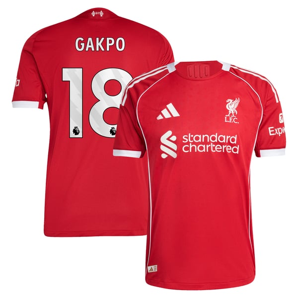 Maillot Authentique Liverpool adidas Domicile 25/26 avec flocage Gakpo 18