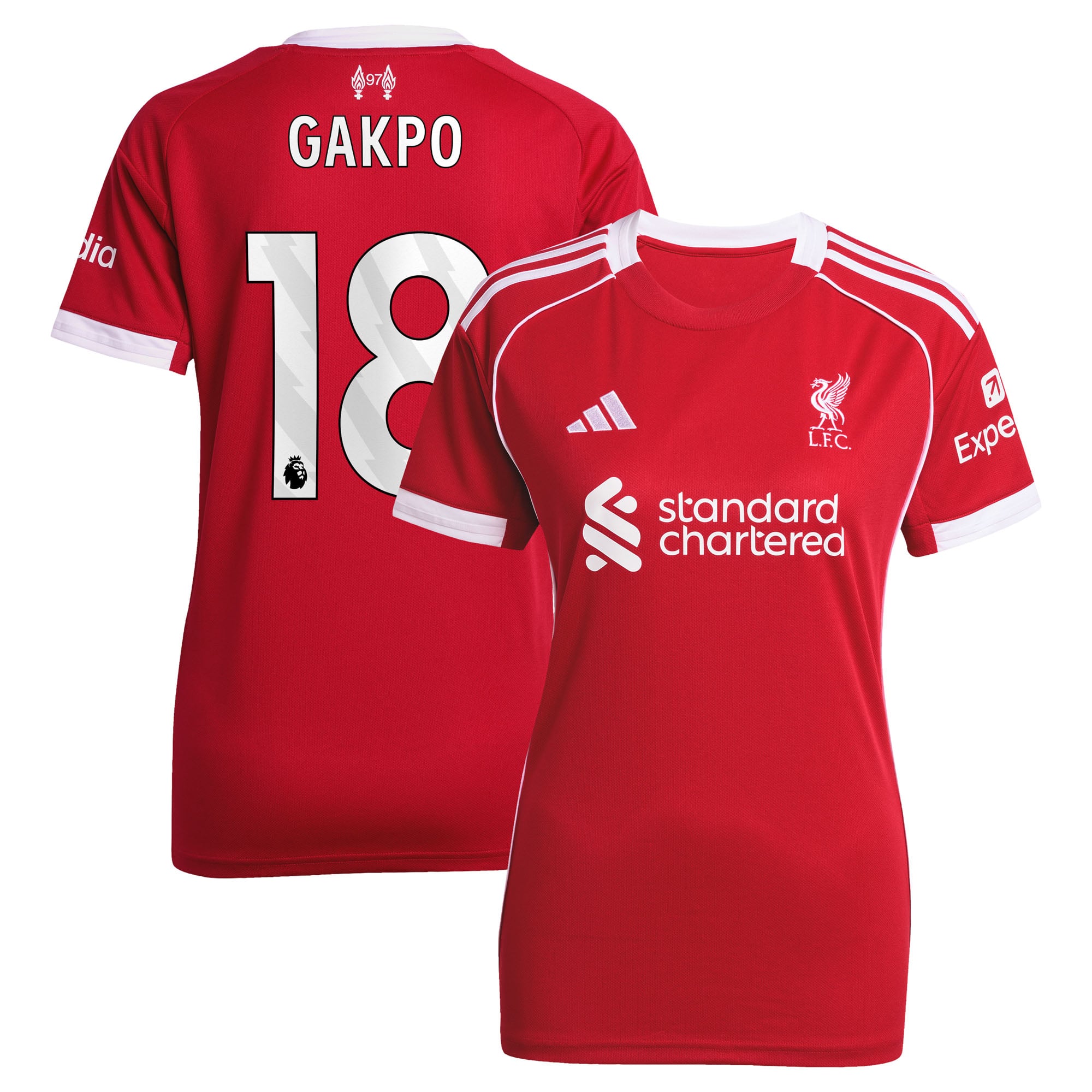 Maillot Liverpool adidas Domicile 25/26 - Femmes avec flocage Gakpo 18