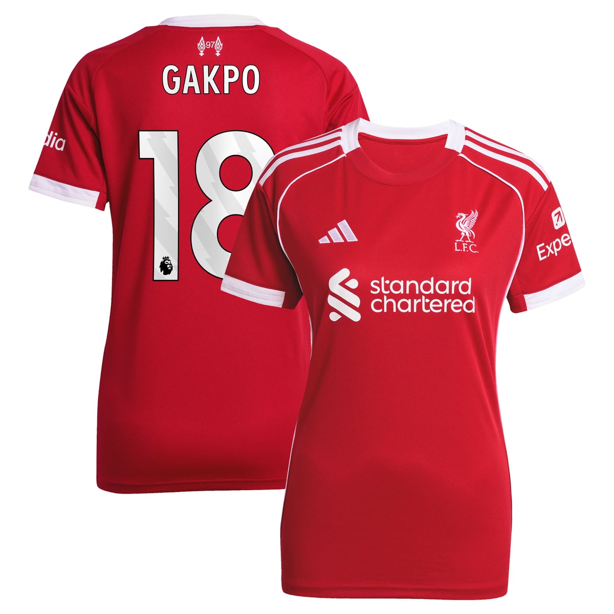 Maillot Liverpool adidas Domicile 25/26 - Femmes avec flocage Gakpo 18