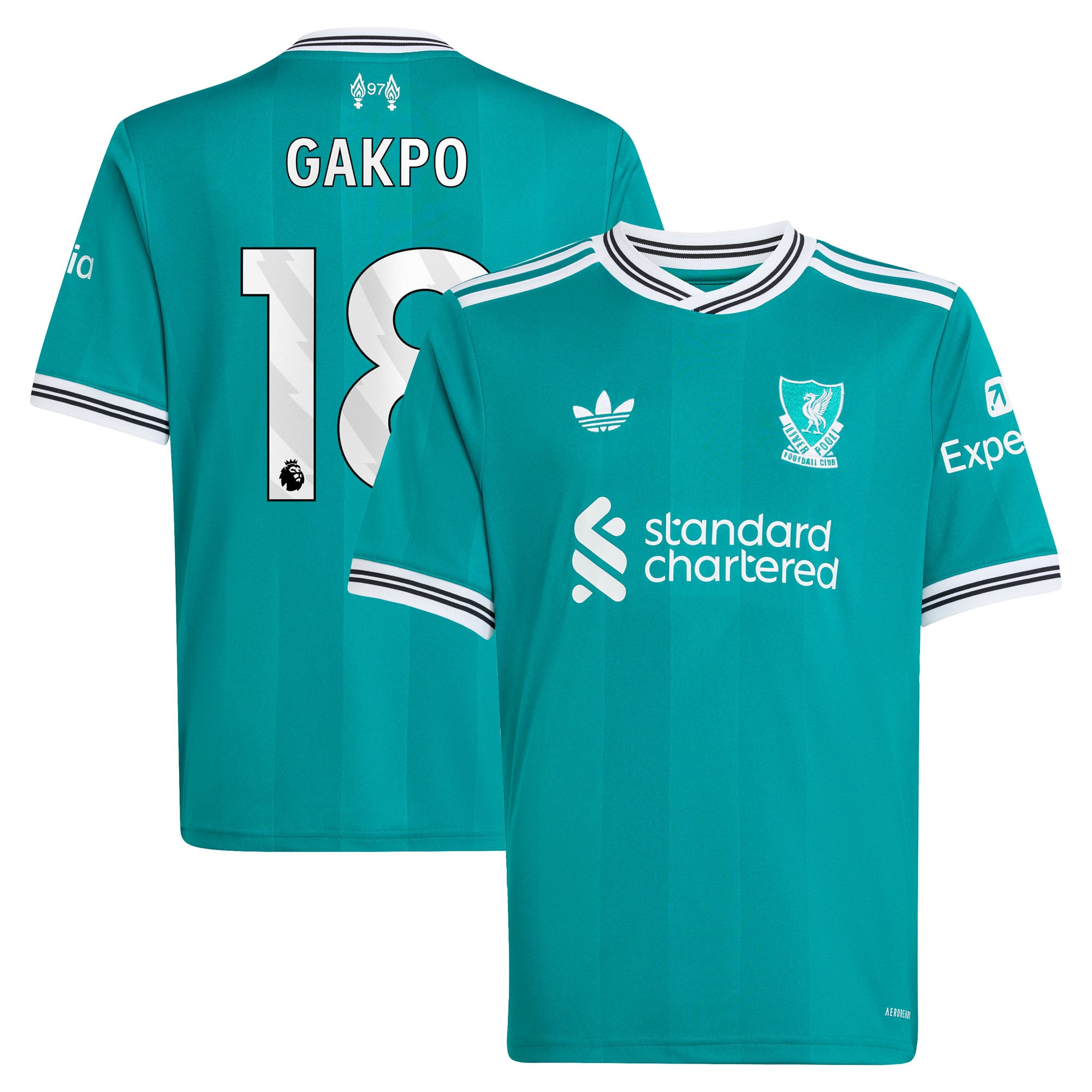 Maillot adidas Liverpool Troisième 25/26 - Enfant avec flocage Gakpo 18