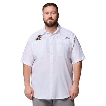 Men's Columbia  White Florida Gators Big & Tall Tamiami Omni-Shade Button-Down Shirt