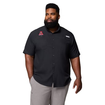 Men's Columbia  Black Alabama Crimson Tide Big & Tall Tamiami Omni-Shade Button-Down Shirt