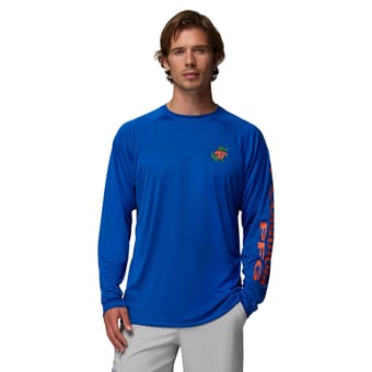 Men's Columbia  Royal Florida Gators Big & Tall Terminal Tackle Long Sleeve Omni-Shade T-Shirt