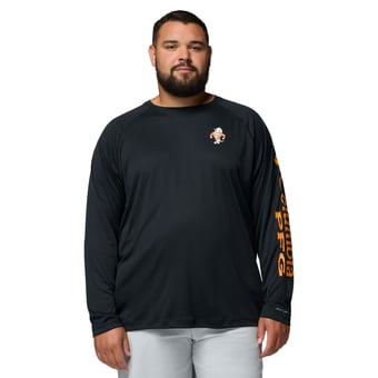 Men's Columbia  Black Tennessee Volunteers Big & Tall Terminal Tackle Long Sleeve Omni-Shade T-Shirt