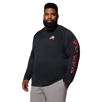 Men's Columbia  Black Arkansas Razorbacks Big & Tall Terminal Tackle Long Sleeve Omni-Shade T-Shirt