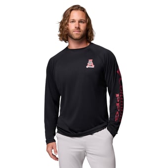 Men's Columbia  Black Alabama Crimson Tide Big & Tall Terminal Tackle Long Sleeve Omni-Shade T-Shirt