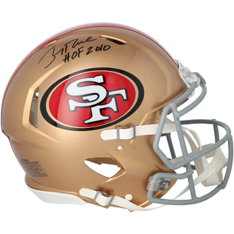 Jerry Rice San Francisco 49ers Autographed Riddell Speed Authentic Helmet with "HOF 2010" Inscription