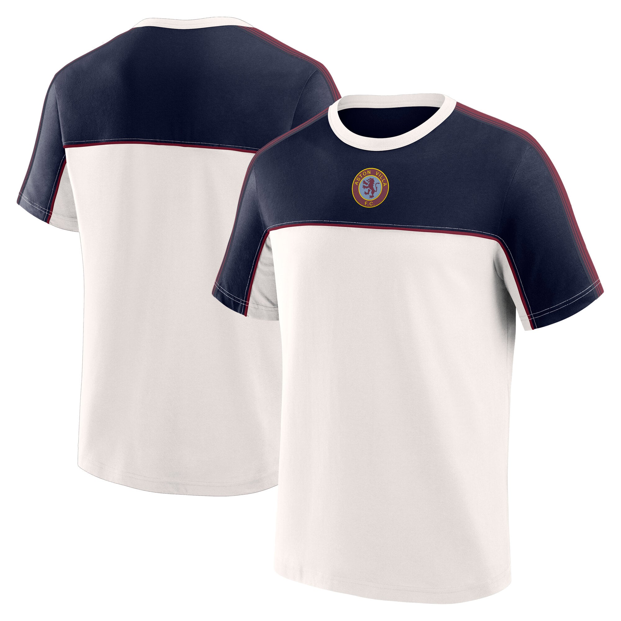 Aston Villa Retro T-Shirt - Antique White - Mens
