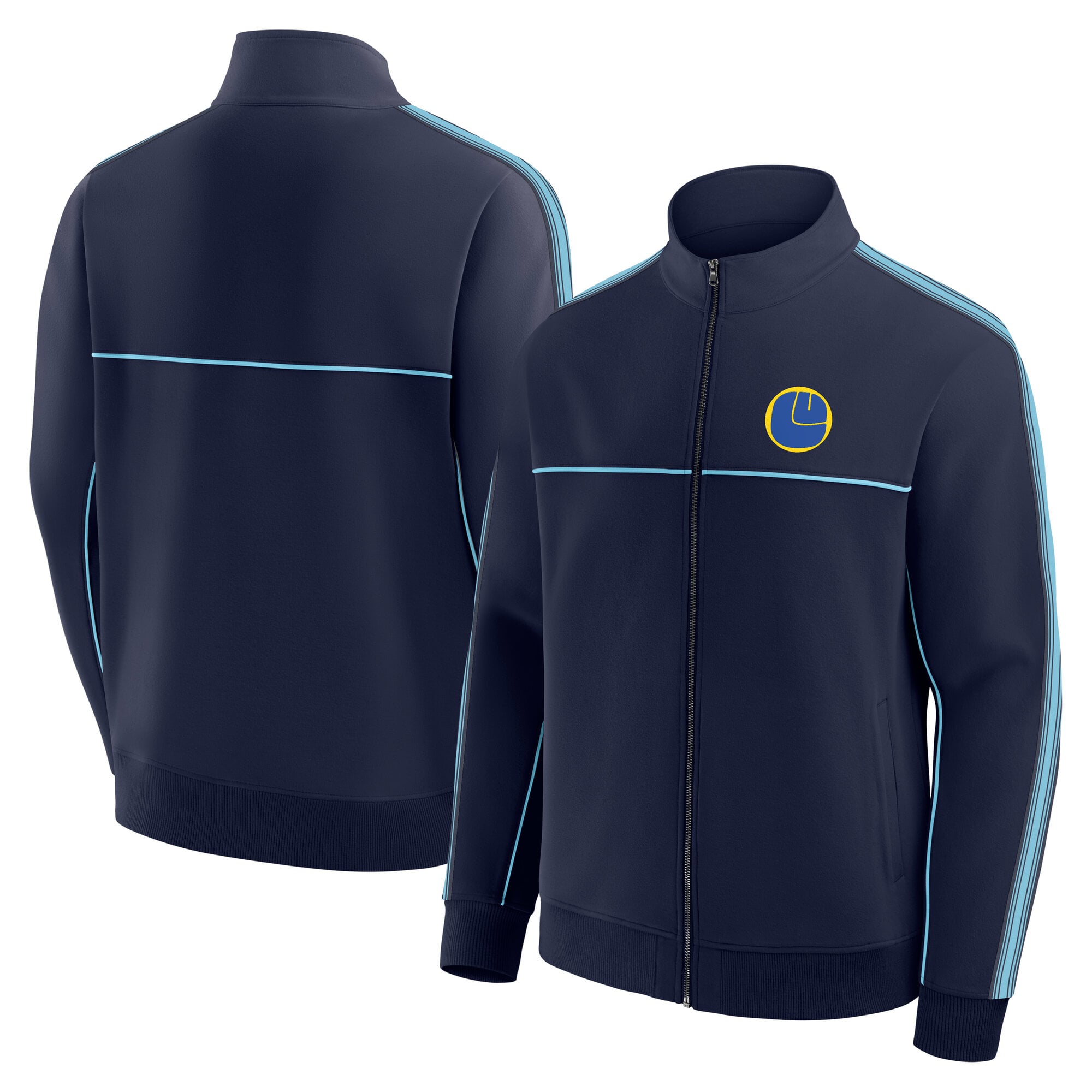 Leeds United Retro Track Jacket - Maritime Blue - Mens