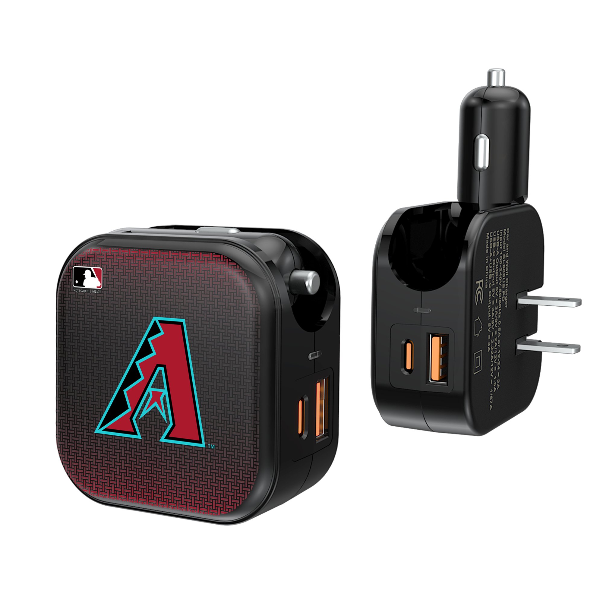 Keyscaper Arizona Diamondbacks 2-in-1 USB A/C Charger