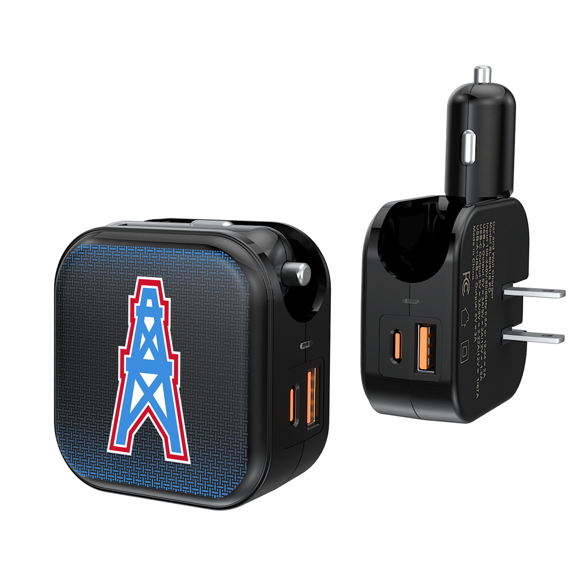 Keyscaper Houston Oilers 2-in-1 USB A/C Charger