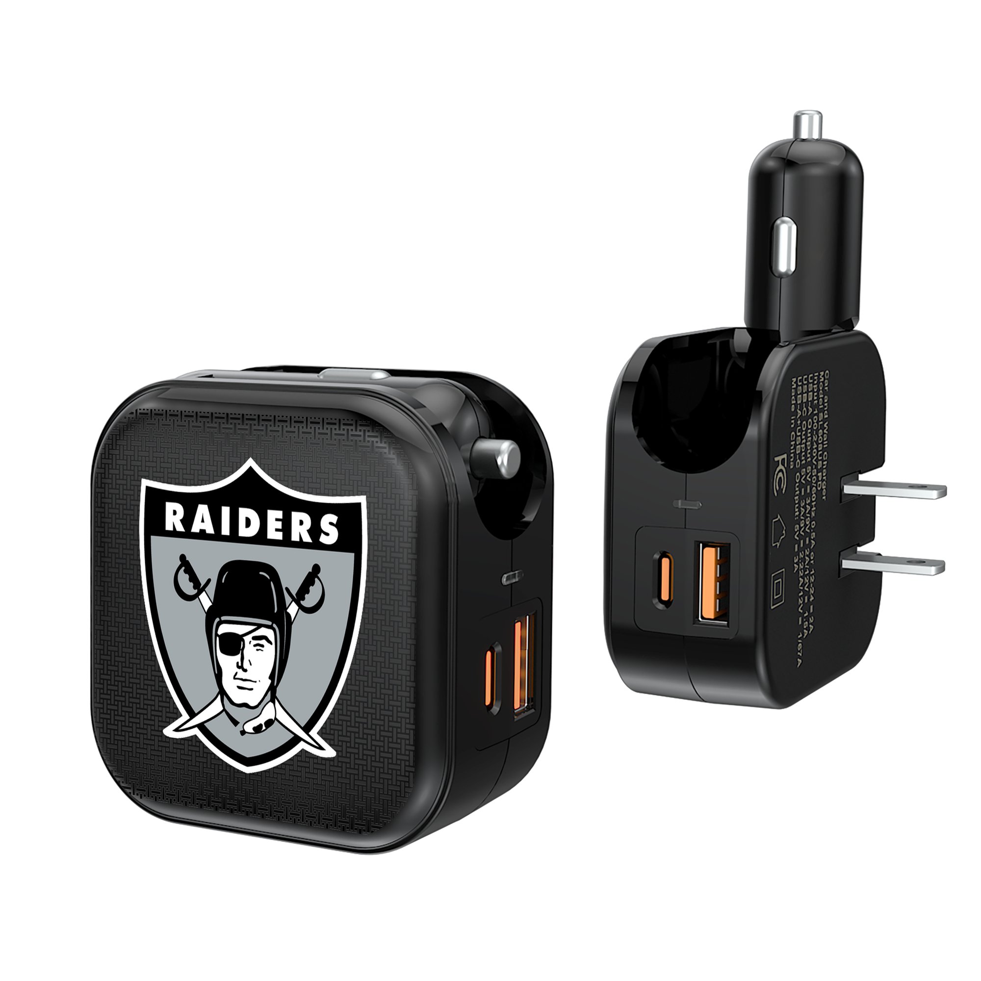 Keyscaper Oakland Raiders 2-in-1 USB A/C Charger