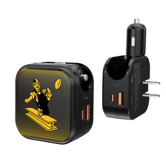 Keyscaper Throwback Pittsburgh Steelers 2-in-1 USB A/C Charger