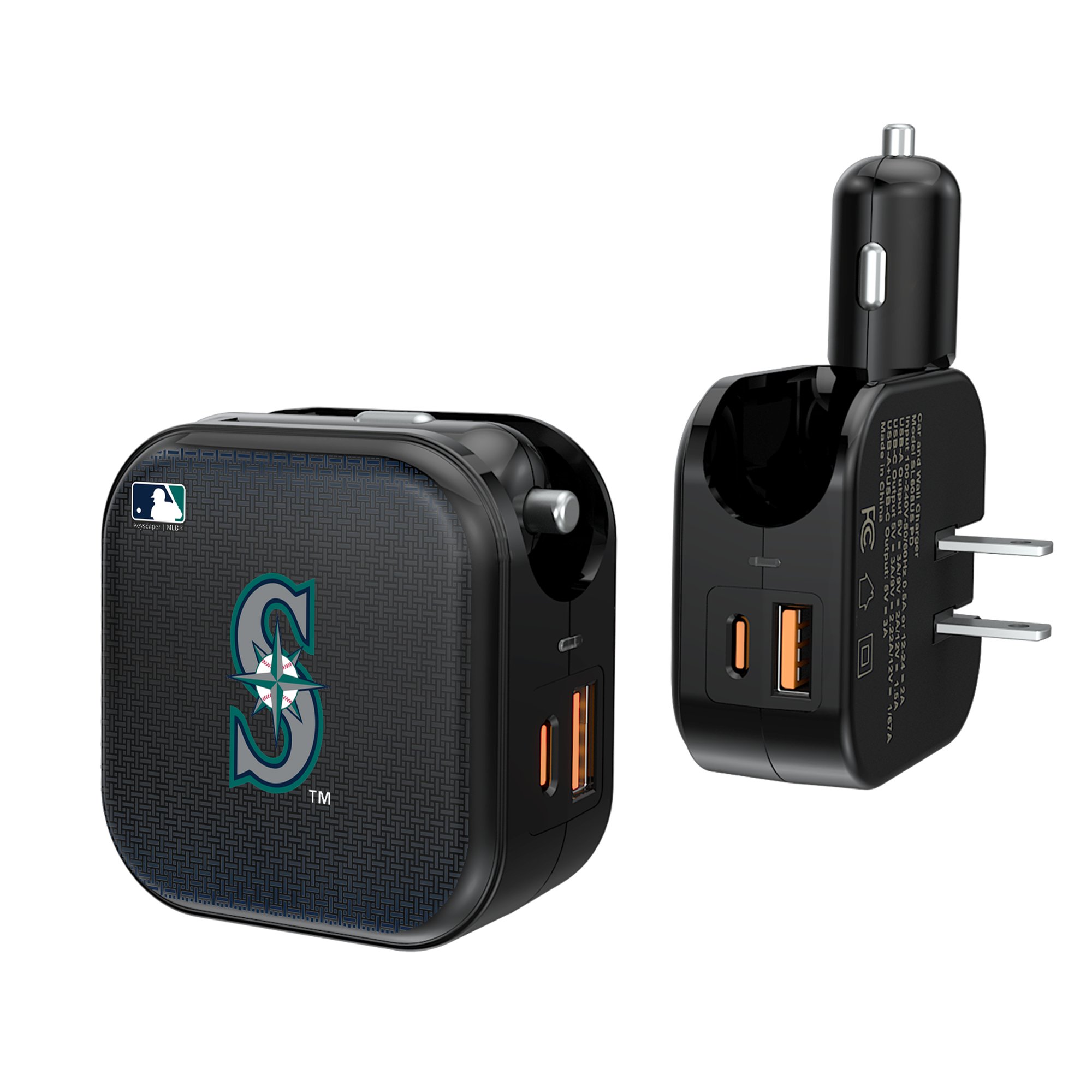 Keyscaper Seattle Mariners 2-in-1 USB A/C Charger