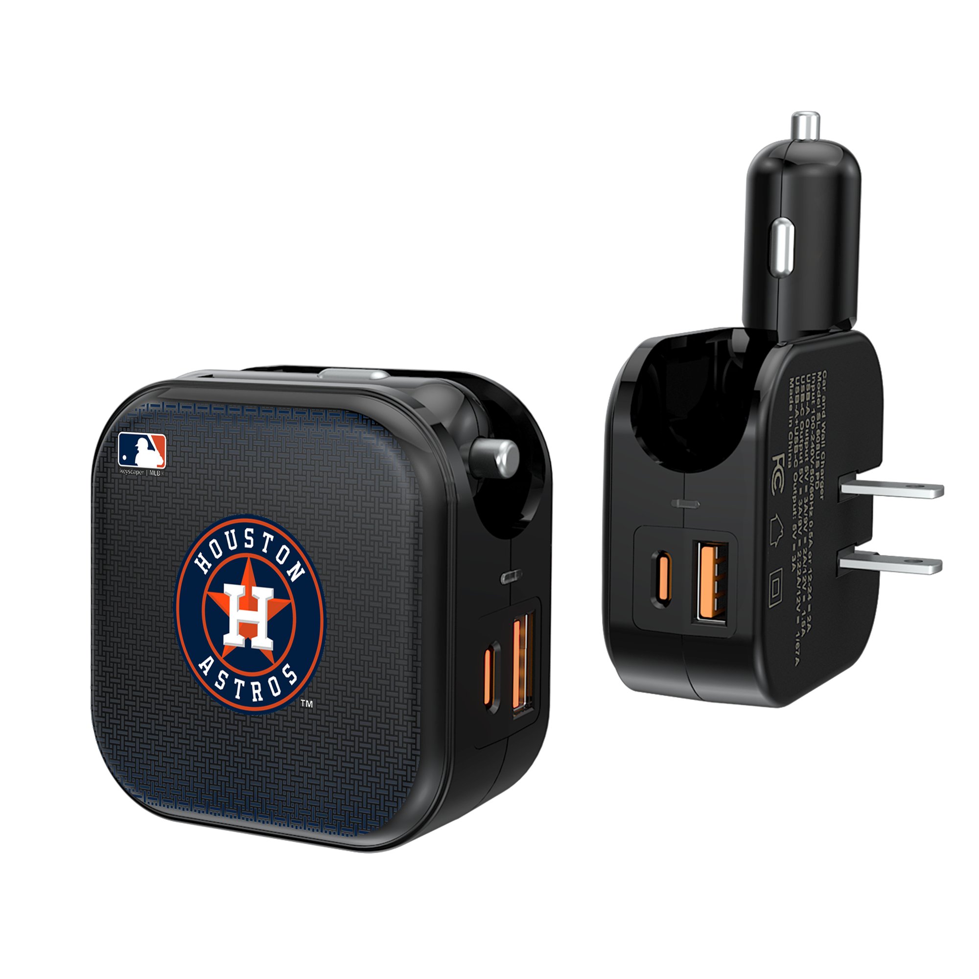 Keyscaper Houston Astros 2-in-1 USB A/C Charger